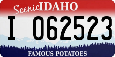 ID license plate I062523