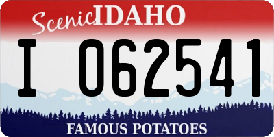 ID license plate I062541