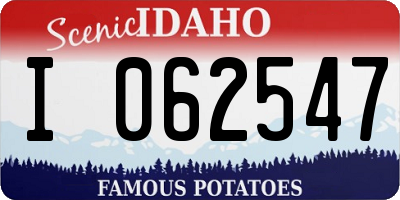 ID license plate I062547