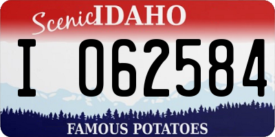ID license plate I062584