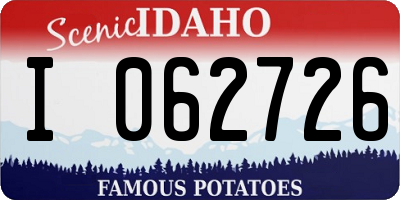 ID license plate I062726