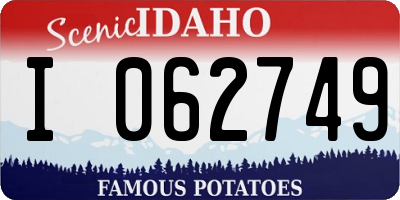 ID license plate I062749