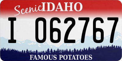 ID license plate I062767