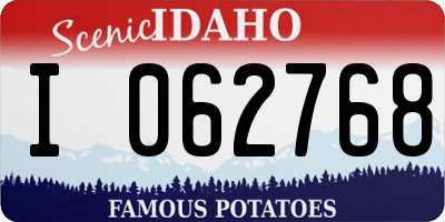 ID license plate I062768