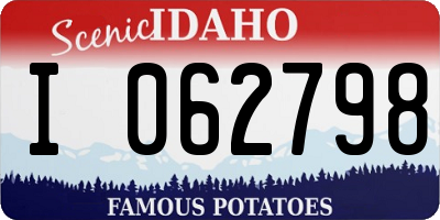 ID license plate I062798