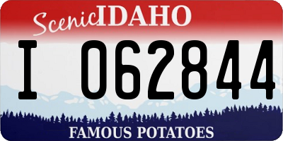 ID license plate I062844