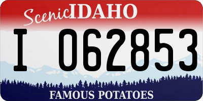 ID license plate I062853