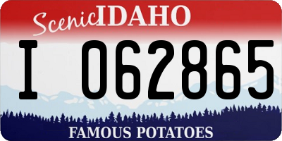 ID license plate I062865