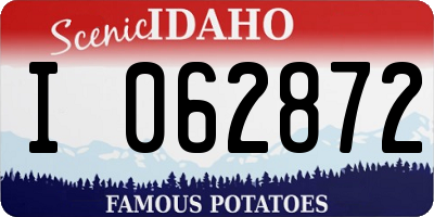 ID license plate I062872
