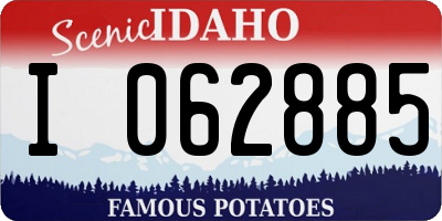 ID license plate I062885