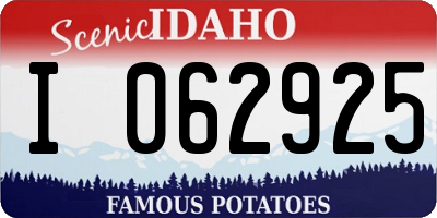 ID license plate I062925