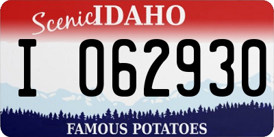ID license plate I062930