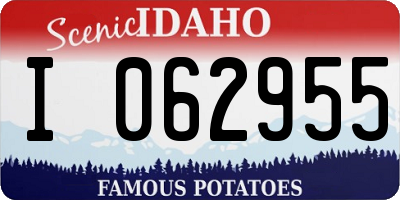 ID license plate I062955