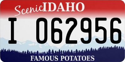 ID license plate I062956
