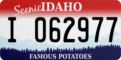 ID license plate I062977