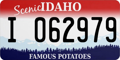 ID license plate I062979