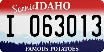 ID license plate I063013