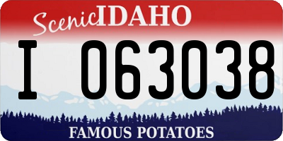 ID license plate I063038