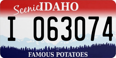 ID license plate I063074