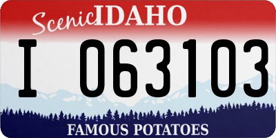 ID license plate I063103