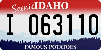 ID license plate I063110
