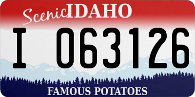 ID license plate I063126