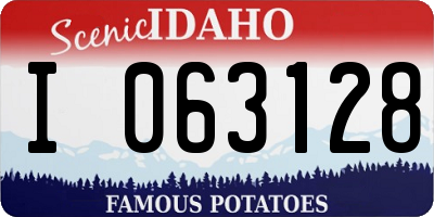 ID license plate I063128