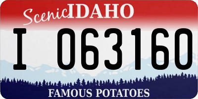 ID license plate I063160
