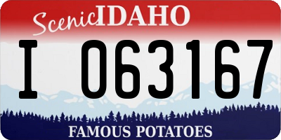 ID license plate I063167
