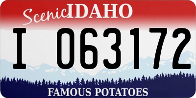 ID license plate I063172