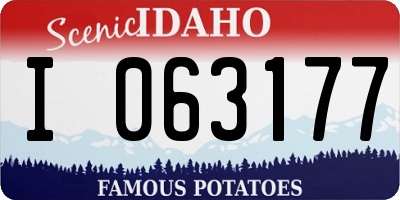 ID license plate I063177