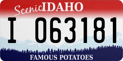 ID license plate I063181