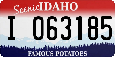 ID license plate I063185
