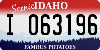 ID license plate I063196