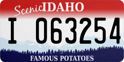 ID license plate I063254