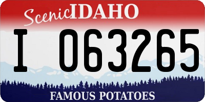 ID license plate I063265