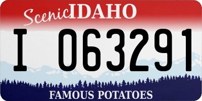 ID license plate I063291