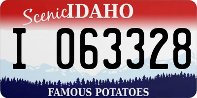 ID license plate I063328
