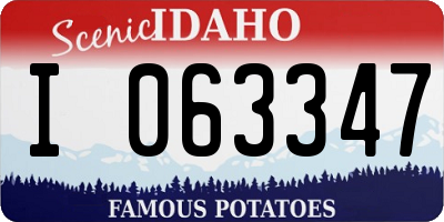 ID license plate I063347