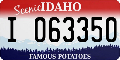 ID license plate I063350