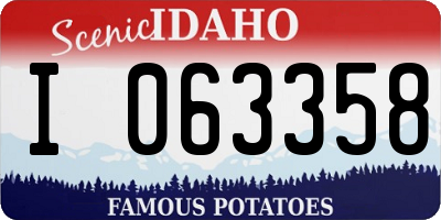 ID license plate I063358