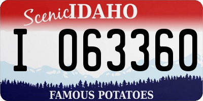 ID license plate I063360