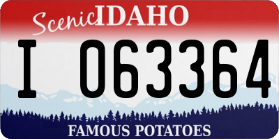ID license plate I063364