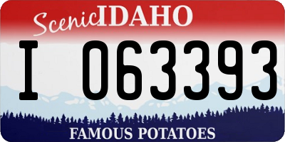 ID license plate I063393