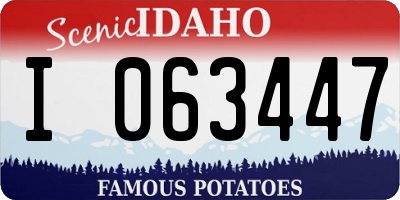 ID license plate I063447