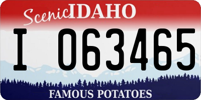 ID license plate I063465