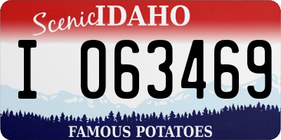 ID license plate I063469