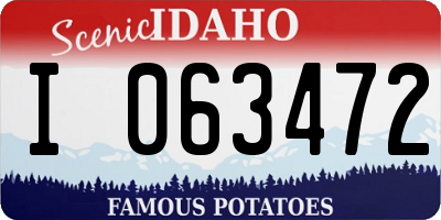 ID license plate I063472