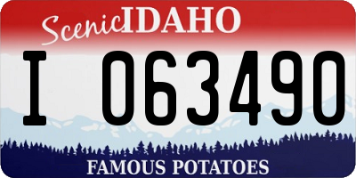 ID license plate I063490