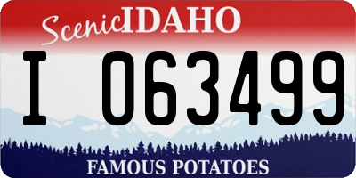 ID license plate I063499